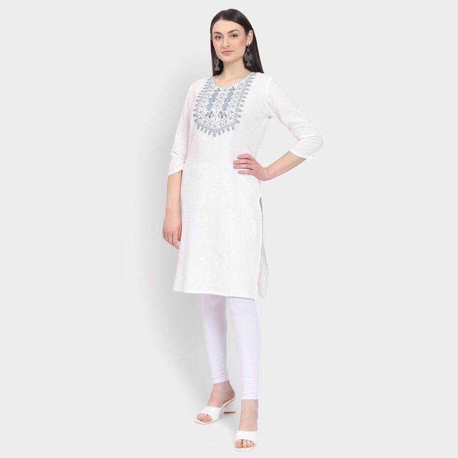 Ladies' 100% Cotton Kurta, ऑफ व्हाइट, large image number null