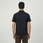 Men's Black Cotton Classic Casual Shirt, काला, small