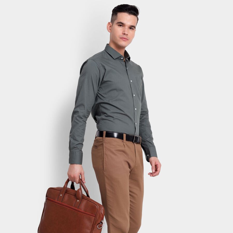 Men's 100% Cotton Formal Shirt, गहरा हरा, large image number null