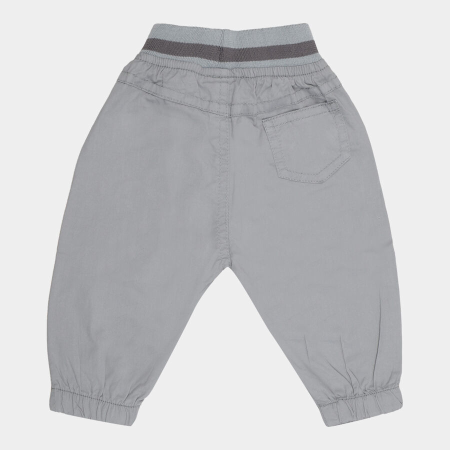 Infants Cotton Solid Trousers, Light Grey, large image number null