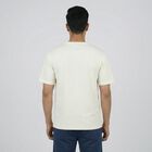 Men's Ecru Melange Round Neck Athleisure T-Shirt, Ecru Melange, small