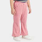 Girls Pink Regular Fit Wide-Leg Trousers, गुलाबी, small