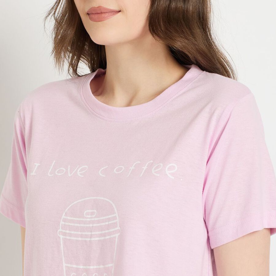 Ladies' Round Neck T-Shirt, लाइलेक, large image number null