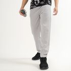 Men's Light Ash Grey Regular Fit Diagonal Seam Track Pants, Light Grey, small image number null