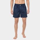 Men's Navy Blue Relaxed Fit Printed Boxers, गहरा नीला, small