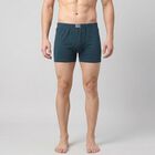 Men's Teal Regular Fit Solid Trunks, टील ब्लू, small