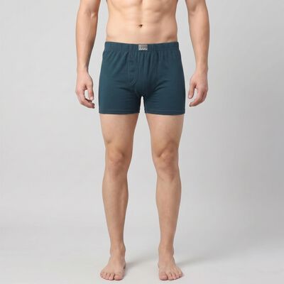 Men's Teal Regular Fit Solid Trunks