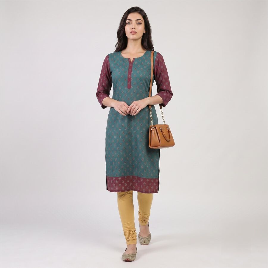 Women's Khaki Slim Fit Elastic Waist Churidar, Khaki, large