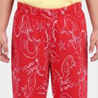 Girls' Pink Straight Fit Printed Capri, गुलाबी, small