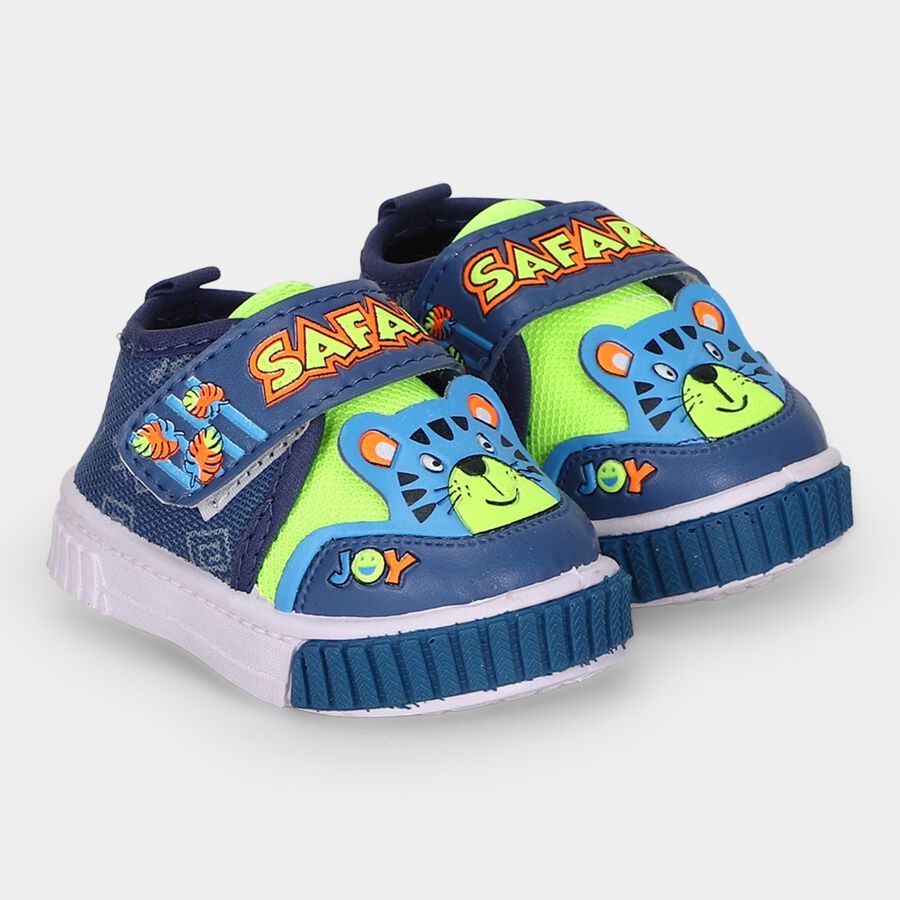 Boys' Blue Velcro Casual Sneakers, नीला, large