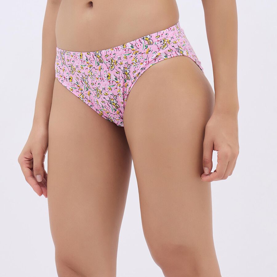 Women's Bright Pink Regular Fit Floral Panty, Light Pink, large image number null