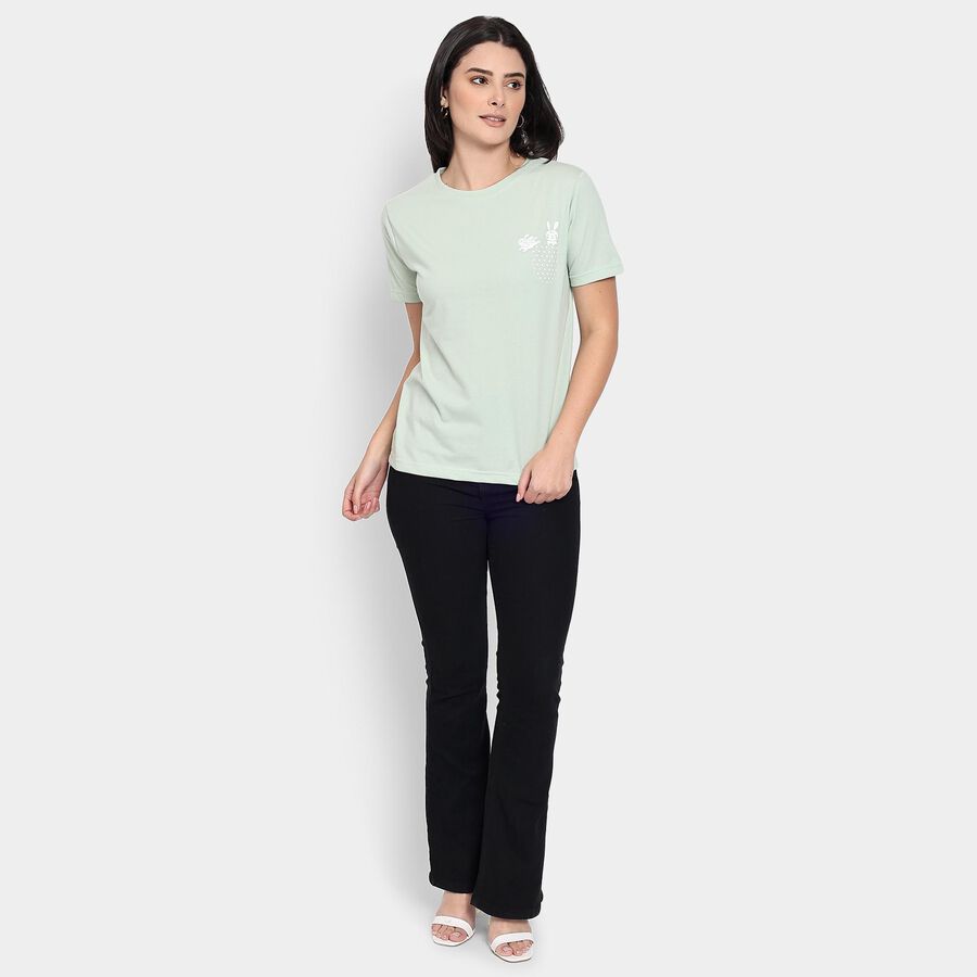 Ladies' Round Neck T-Shirt, Light Green, large image number null