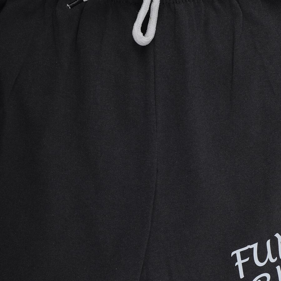 Boys' Grey Regular Fit Melange Drawstring Bermuda Shorts, Dark Grey, large