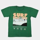 Boys Green Crew Neck Regular Boys T-Shirt, Dark Green, small