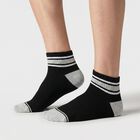 Men's Ankle Length Pack of 3 Socks ( Grey, Black, White ), Black, small