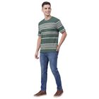 Men's Light Green Round Neck Casual Half Sleeves T-Shirt, हल्का हरा, small