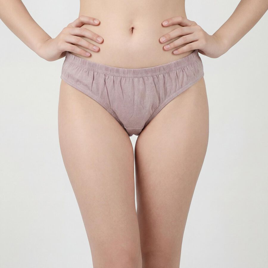 Women's Brown Cotton Panty, Brown, large