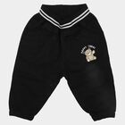 Infants' Black Regular Fit Jogger Trousers, काला, small