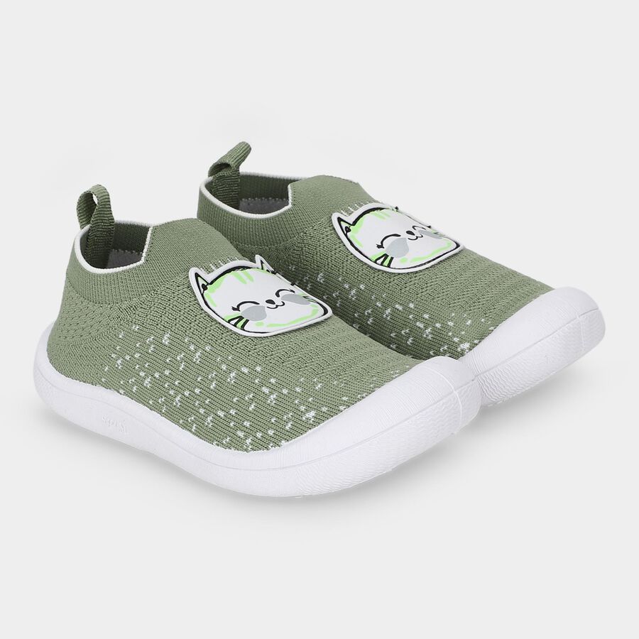Boys' Green Slip-On Casual Sneakers, हरा, large