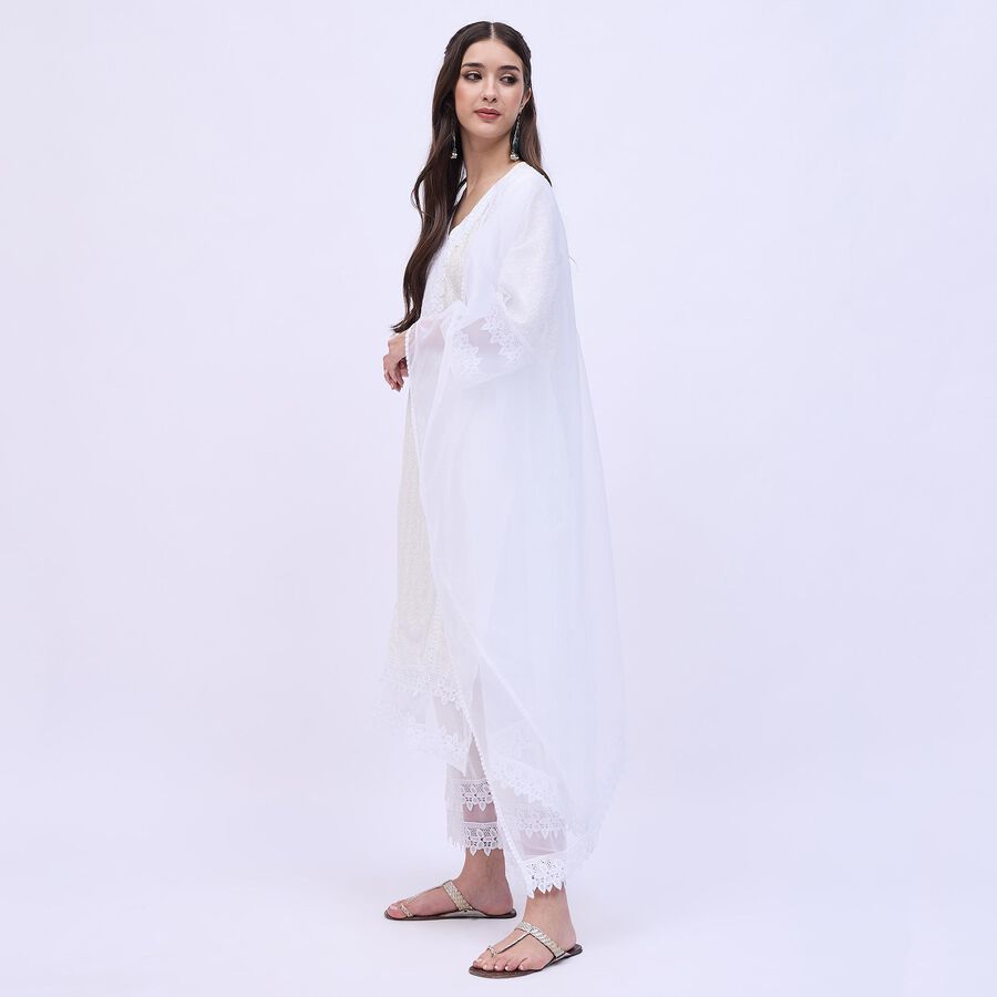 Ladies' 100% Cotton Ethnic Set, ऑफ व्हाइट, large image number null