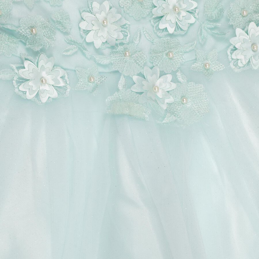 Girls' Frock , हल्का हरा, large image number null