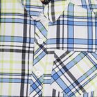 Boys' Bright Yellow and Blue Cotton Classic Collar Casual Shirt, Yellow, small image number null