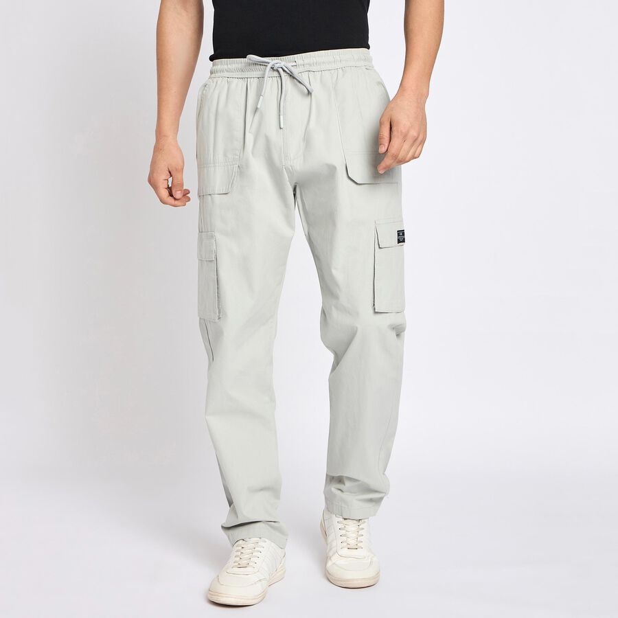 Men's 100% Cotton Track Pants , Light Grey, large image number null