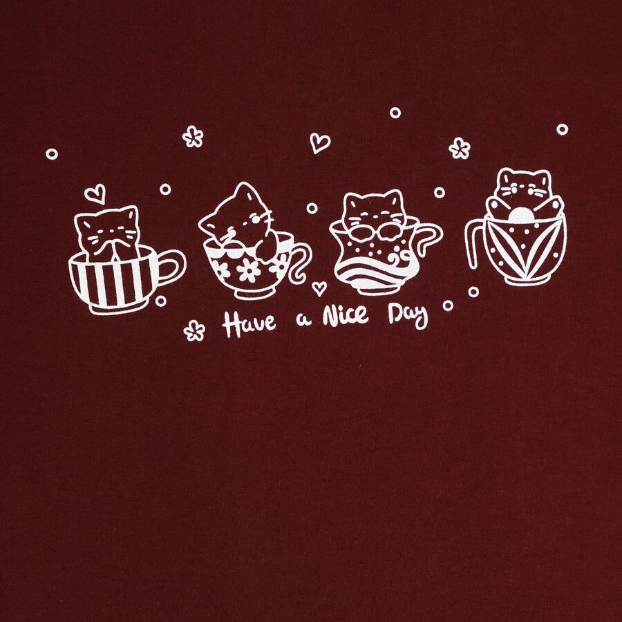 Girls' T-Shirt, Wine, large image number null