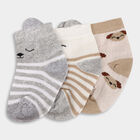 Infant's Socks (Pack of 3), Melange Light Grey, small