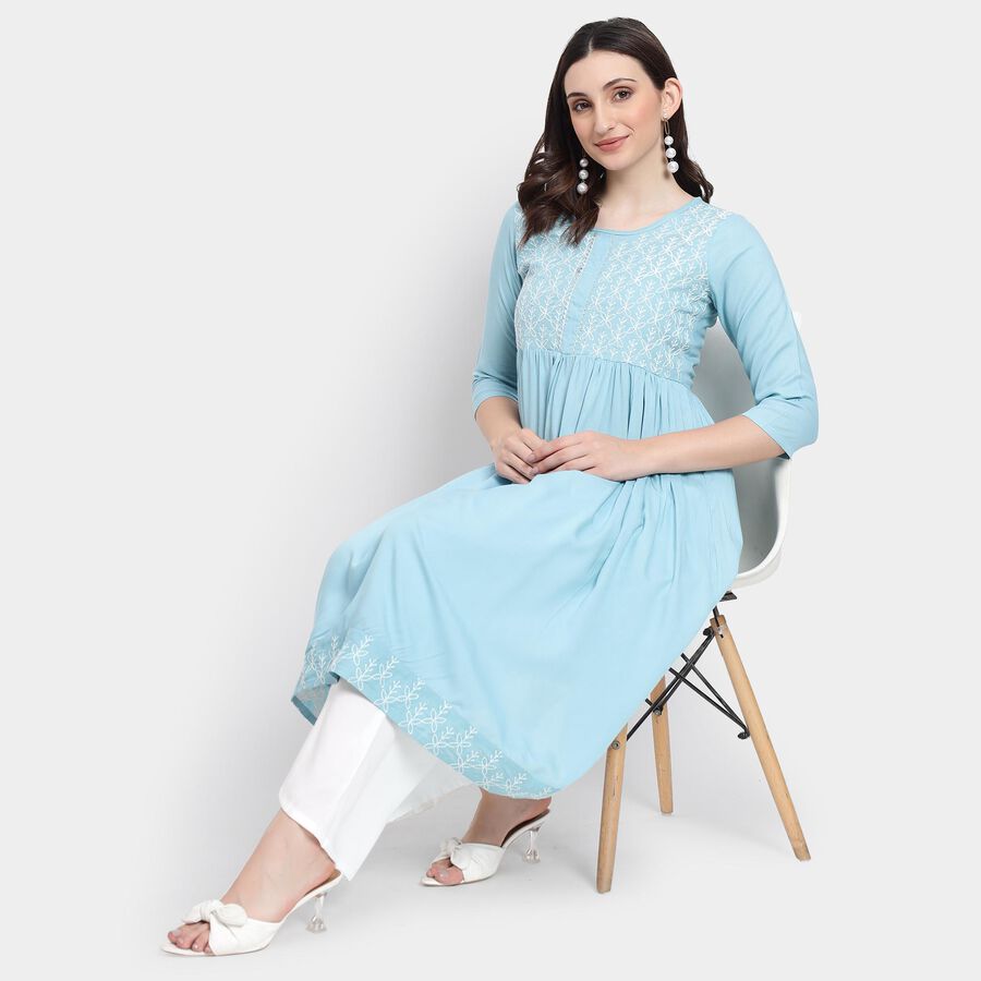Ladies' Kurta Pyjama Set, Light Blue, large image number null
