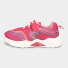 Girls Bright Fuchsia Pink Velcro Strap Casual Shoes, Pink, small image number null
