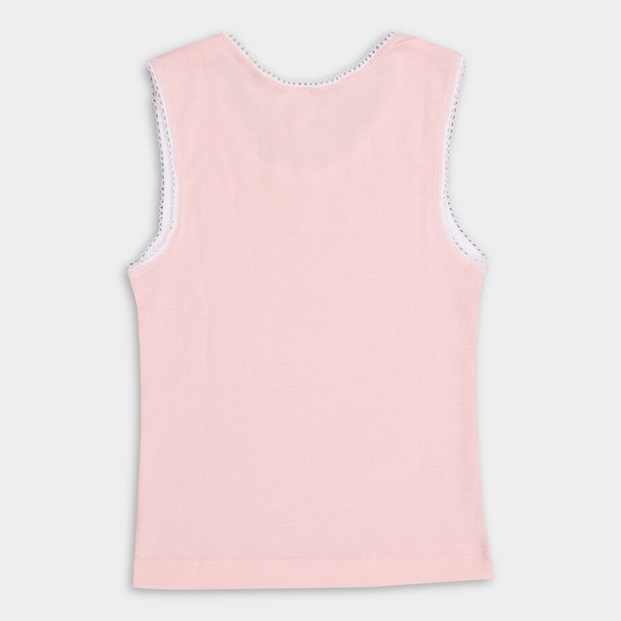 Girls' 100% Cotton Vest, गुलाबी, large image number null