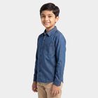 Boys Blue Casual Shirt, Mid Blue, small