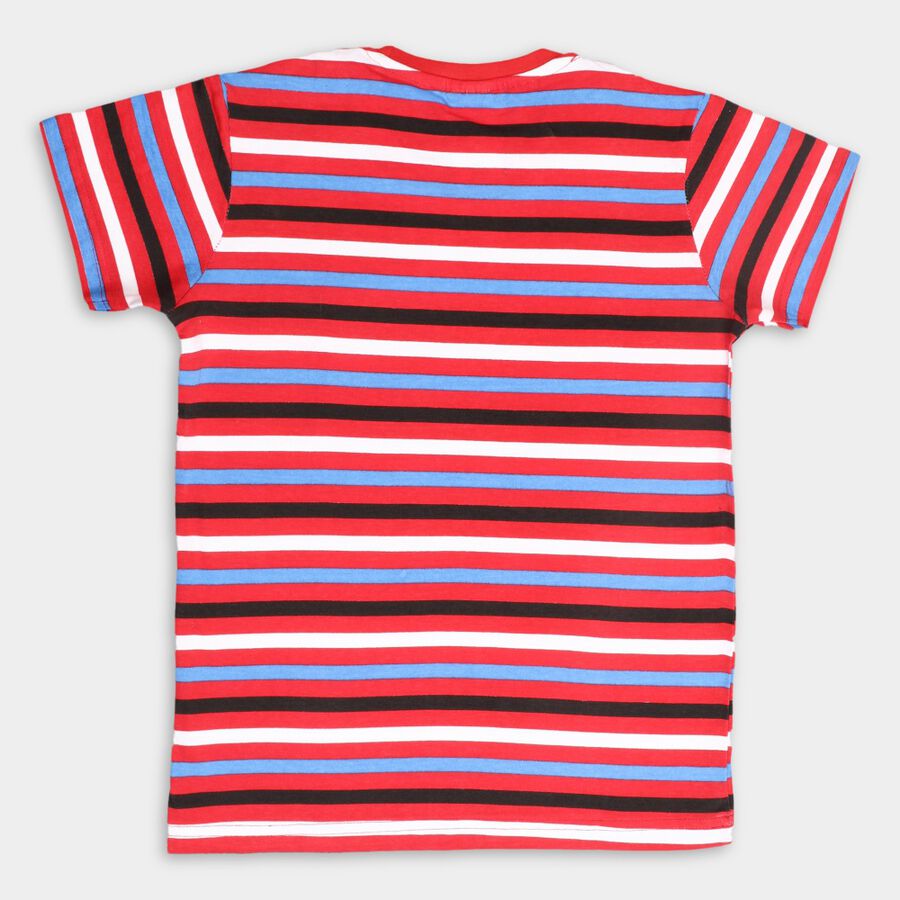 Boys' Cotton T-Shirt, लाल, large image number null