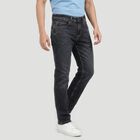 Men's Dark Grey Slim Fit Faded Jeans, Dark Grey, small