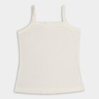 Girls' 100% Cotton Vest, Off White, small image number null