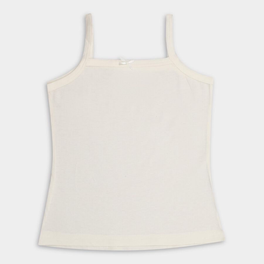 Girls' 100% Cotton Vest, Off White, large image number null