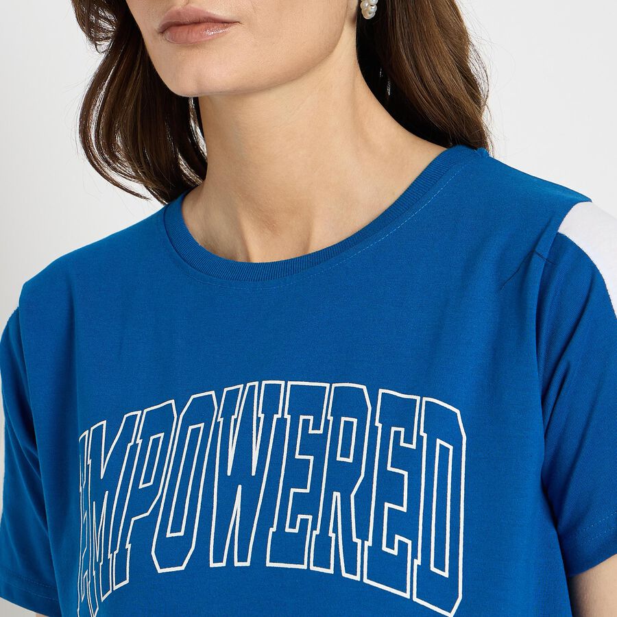 Ladies' Round Neck T-Shirt , Blue, large image number null