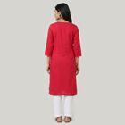 Women's Fuchsia Round Neck EmbroideFuchsia Kurta, Fuchsia, small