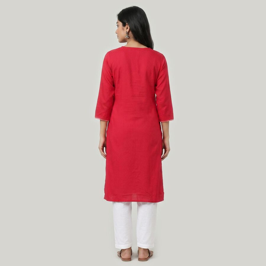 Women's Fuchsia Round Neck EmbroideFuchsia Kurta, Fuchsia, large