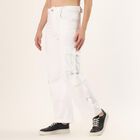 Women's White Wide-Leg High-Rise Patch Pocket Jeans, सफ़ेद, small
