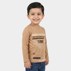 Boys Brown Crew Neck Regular Boys T-Shirt, Brown, small
