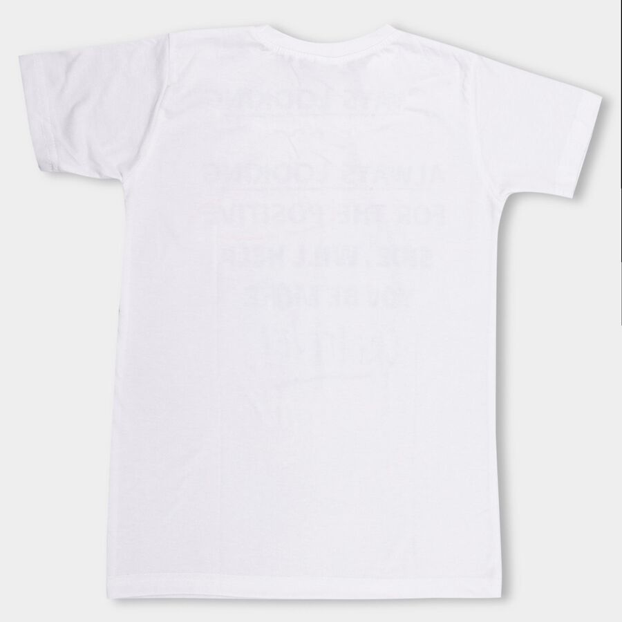Boys' Half Sleeves T-Shirt, White, large image number null
