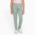 Girls' Muted Sage Green Floral Print Cotton Blend Pyjama, हल्का हरा, small image number null