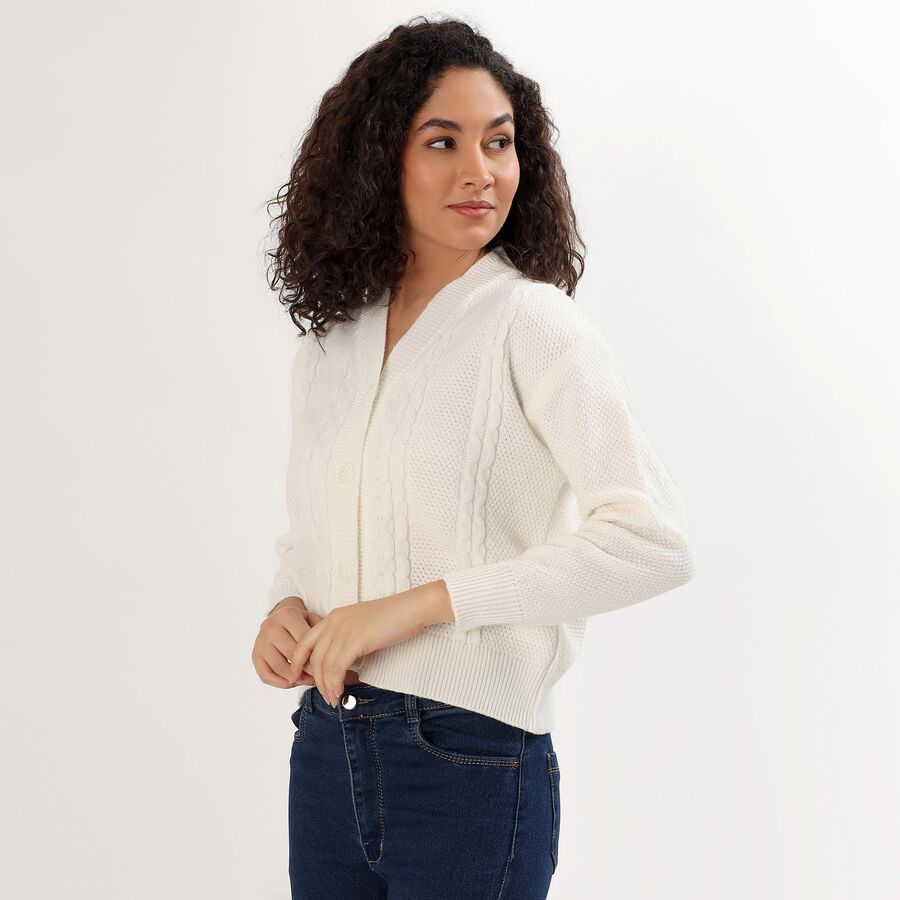 Ladies' Cardigan, White, large image number null