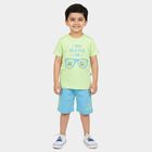 Boys' Light Green Cotton Round Neck Graphic Baba Suit, Light Blue, small