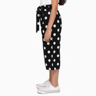 Girls' Black Polka Dot High-Rise Wide-Leg Capri, Black, small