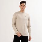 Men's Light Beige Crew Neck Casual T-Shirt, Beige, small image number null