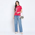Ladies' Round Neck T-Shirt, Fuchsia, small