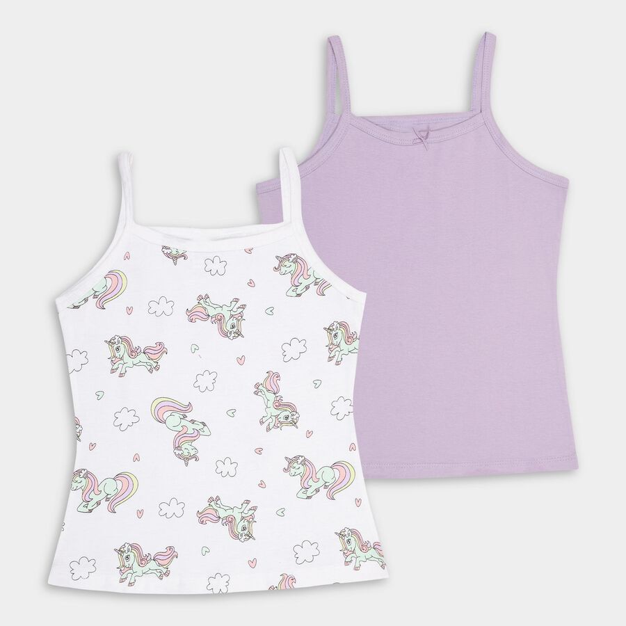 Girls' 100% Cotton Vest (Pack of 2), Lilac, large image number null